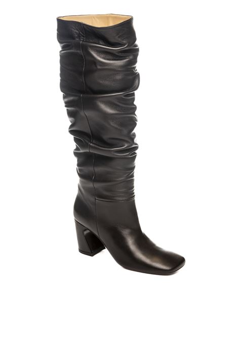 Black leather boot WO MILANO | 920SETA-NERO